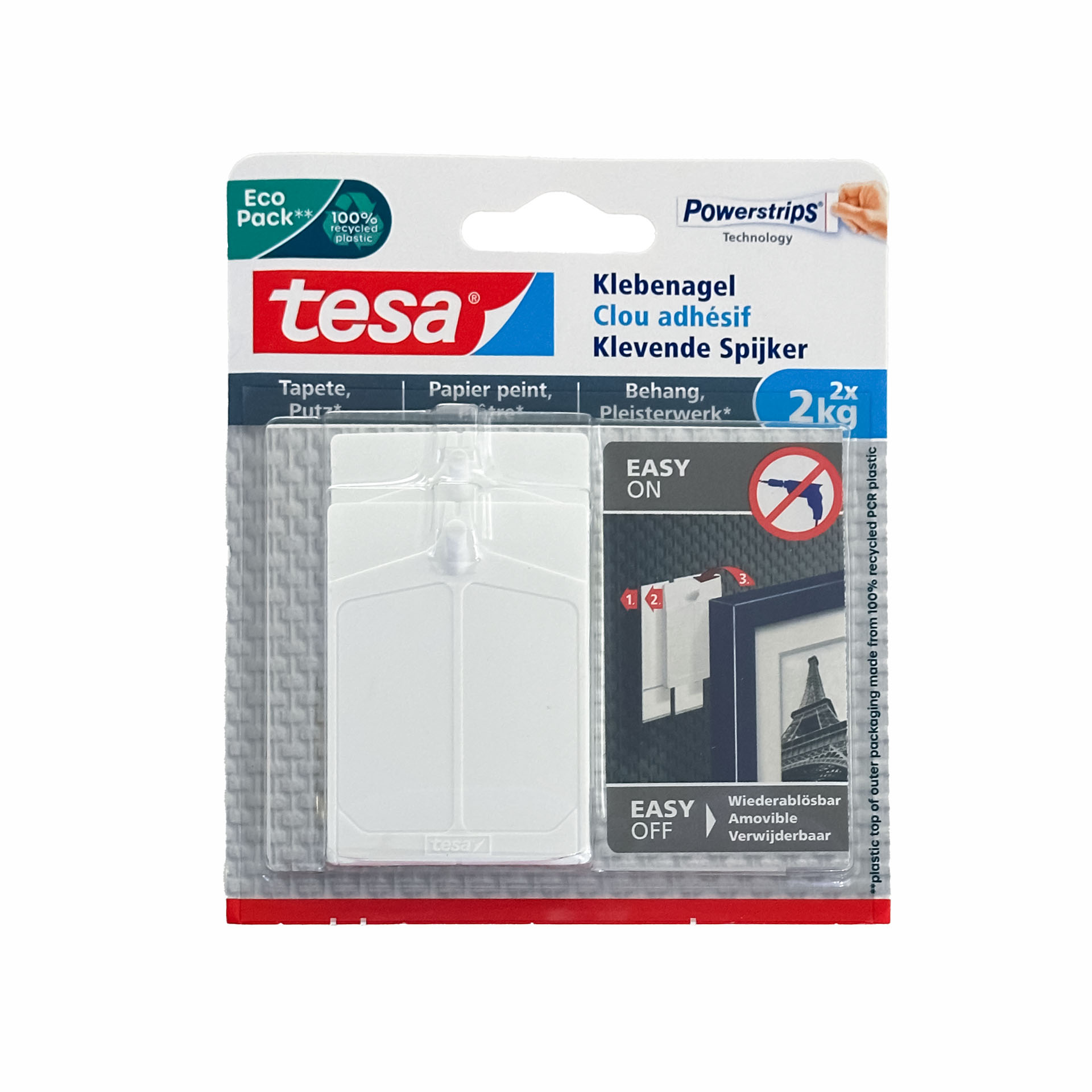 Tesa Adhesive Wall Mounts 2x2kg